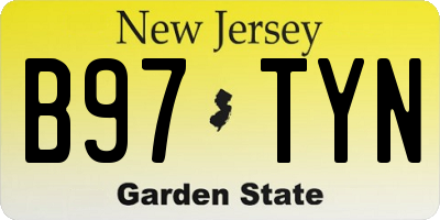 NJ license plate B97TYN