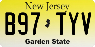 NJ license plate B97TYV