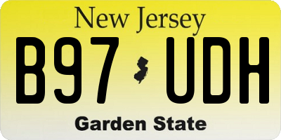 NJ license plate B97UDH