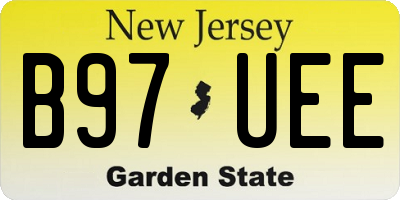 NJ license plate B97UEE
