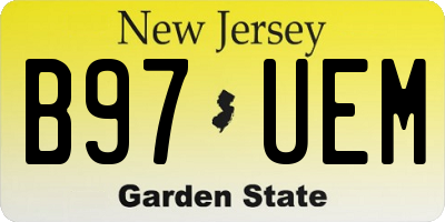 NJ license plate B97UEM