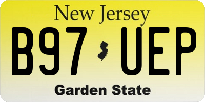 NJ license plate B97UEP