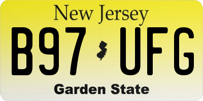 NJ license plate B97UFG