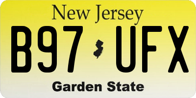NJ license plate B97UFX