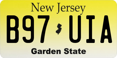 NJ license plate B97UIA