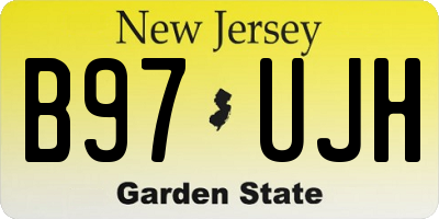 NJ license plate B97UJH