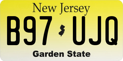NJ license plate B97UJQ