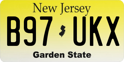 NJ license plate B97UKX
