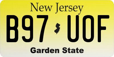 NJ license plate B97UOF