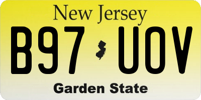 NJ license plate B97UOV