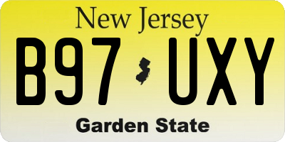 NJ license plate B97UXY