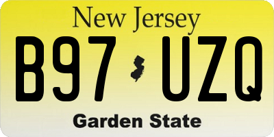 NJ license plate B97UZQ