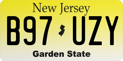 NJ license plate B97UZY