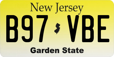 NJ license plate B97VBE