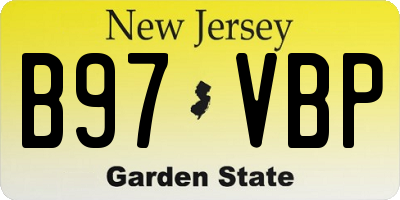 NJ license plate B97VBP