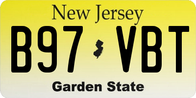 NJ license plate B97VBT