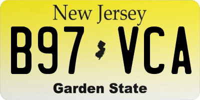 NJ license plate B97VCA
