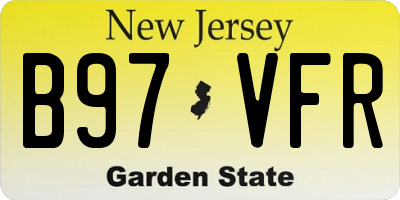 NJ license plate B97VFR