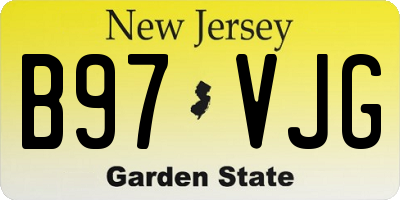 NJ license plate B97VJG