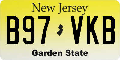 NJ license plate B97VKB