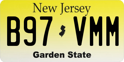 NJ license plate B97VMM