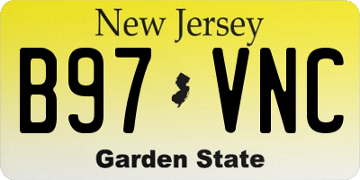 NJ license plate B97VNC
