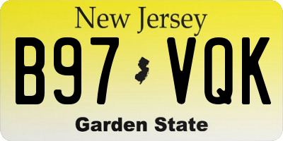NJ license plate B97VQK