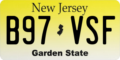 NJ license plate B97VSF