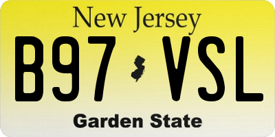 NJ license plate B97VSL