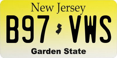 NJ license plate B97VWS