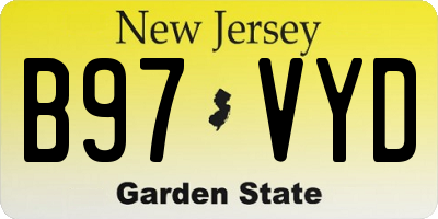 NJ license plate B97VYD