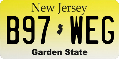 NJ license plate B97WEG
