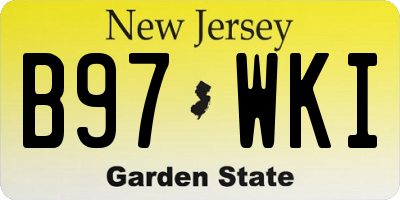 NJ license plate B97WKI