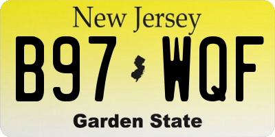 NJ license plate B97WQF