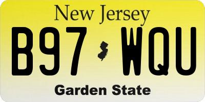 NJ license plate B97WQU