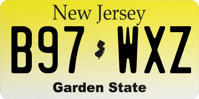 NJ license plate B97WXZ