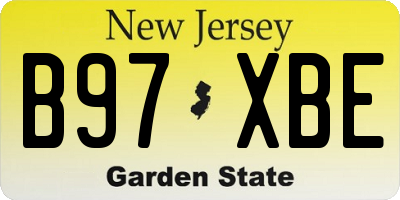NJ license plate B97XBE