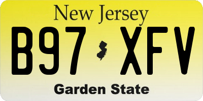 NJ license plate B97XFV