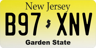 NJ license plate B97XNV