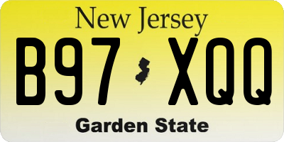 NJ license plate B97XQQ