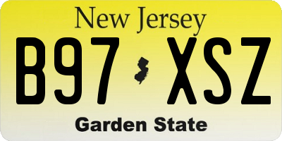 NJ license plate B97XSZ