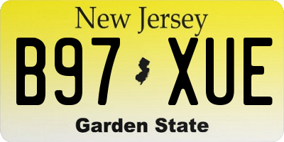 NJ license plate B97XUE