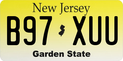 NJ license plate B97XUU