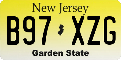 NJ license plate B97XZG