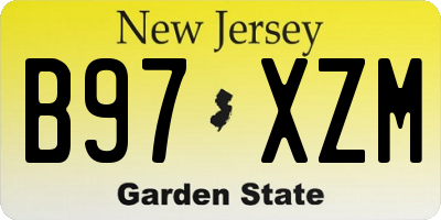NJ license plate B97XZM
