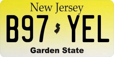 NJ license plate B97YEL