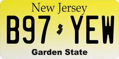 NJ license plate B97YEW