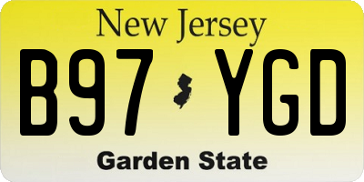 NJ license plate B97YGD