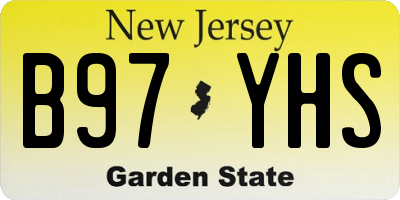 NJ license plate B97YHS