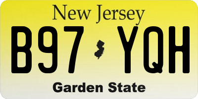 NJ license plate B97YQH